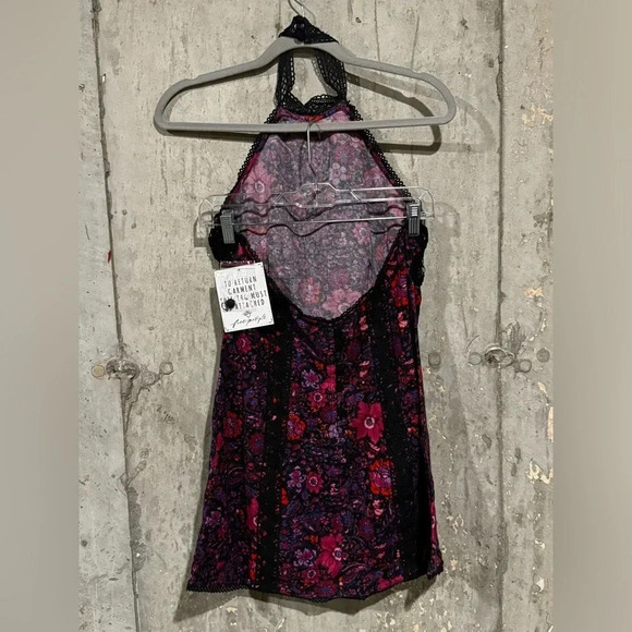 Free People Floral Embroidered Miss You Mini Halter Dress Size 4 NWT - Picture 2 of 5